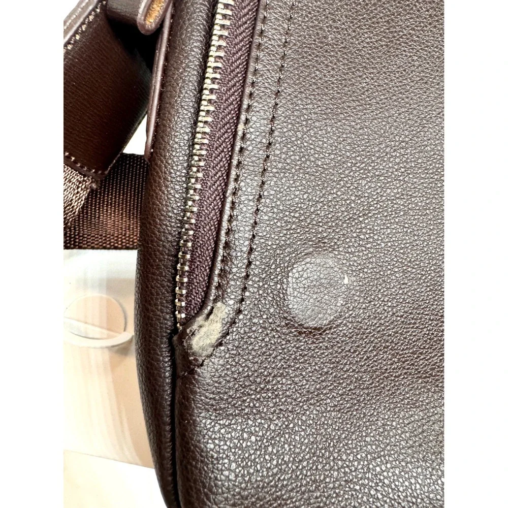 Set of 2 Faux Leather Crossbody Messenger Bags Black Brown Travel Satchel‎